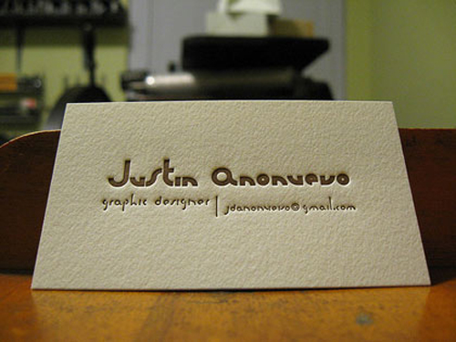 Justin Anonuevo Letterpress Card
