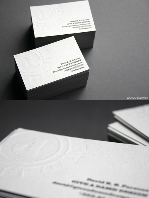 White Letterpress Card
