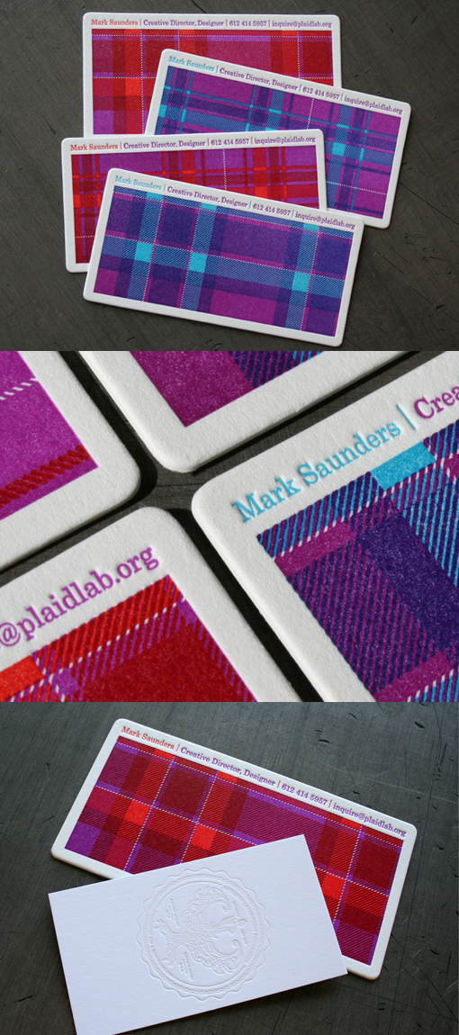 Plaid Pattern Business Cards