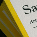 Yellow Letterpress Business Cards