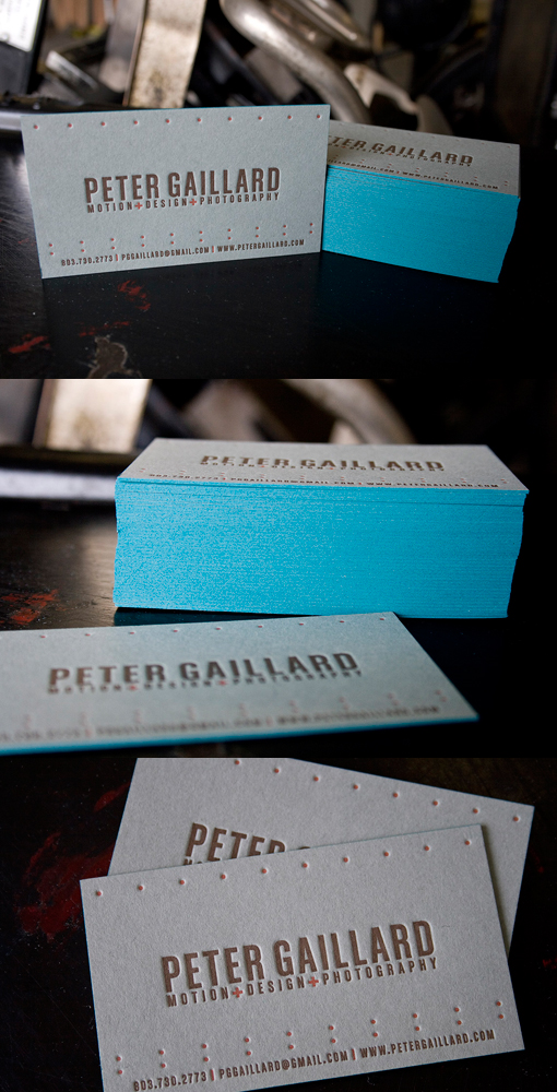 French Blue Letterpress Cards