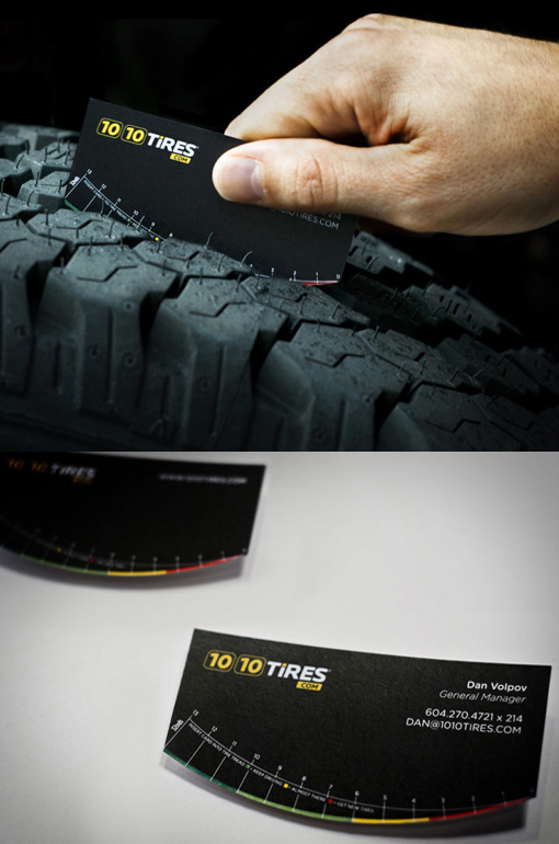 Tire gauge business card