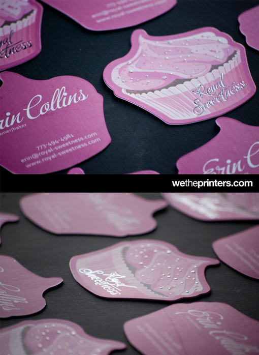 Custom Die-Cut Cupcake Business Cards