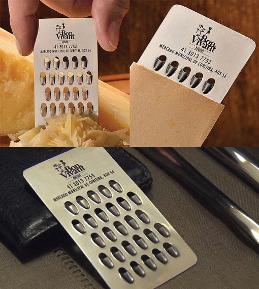 Cheese grater business card