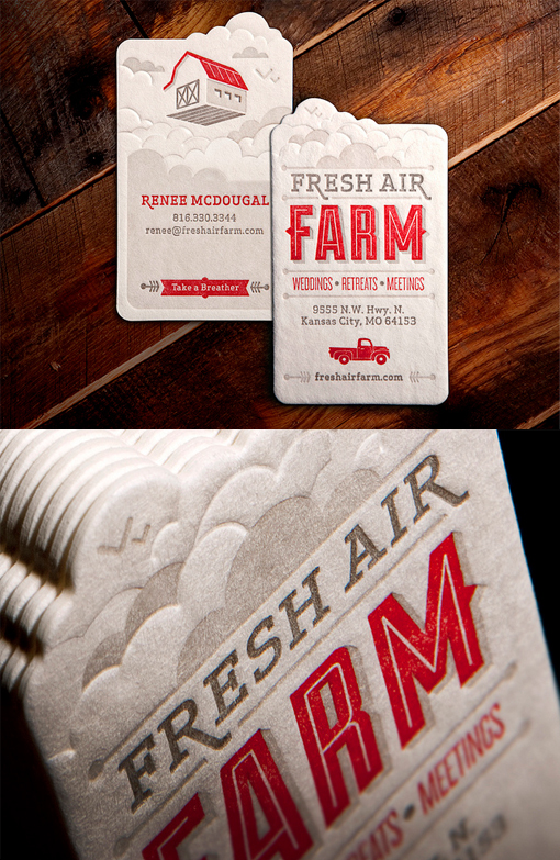 Whimsical Die-cut Letterpress Business Card