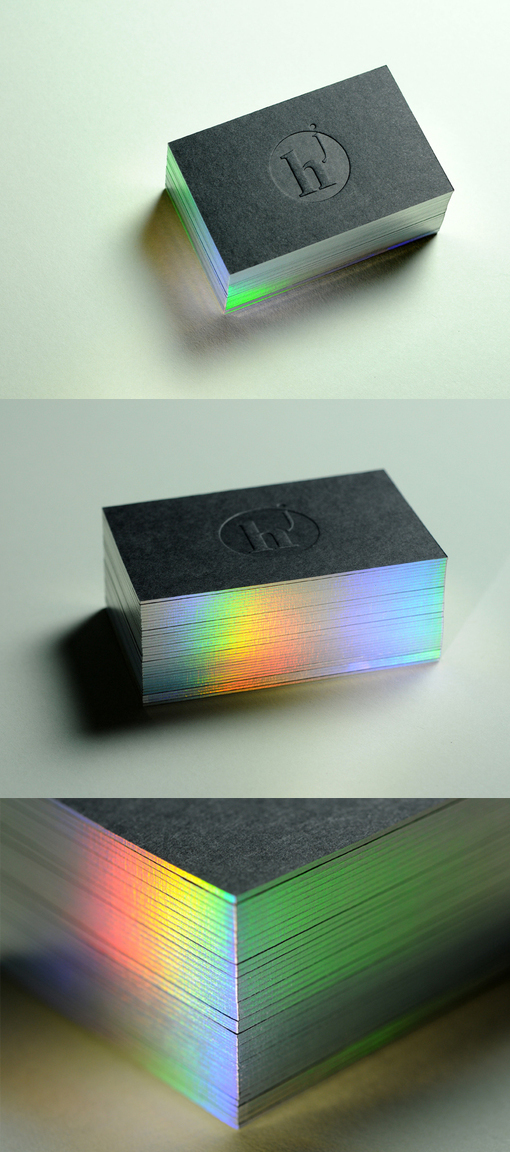 Diffraction Edge Painted Letterpress Business Card