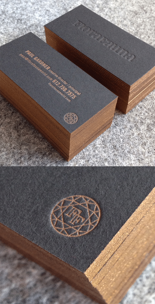 Minimal Design Letterpress And Edge Painted Business Card
