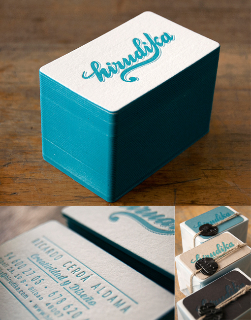 Beautifully Designed Edge Painted Letterpress Business Card