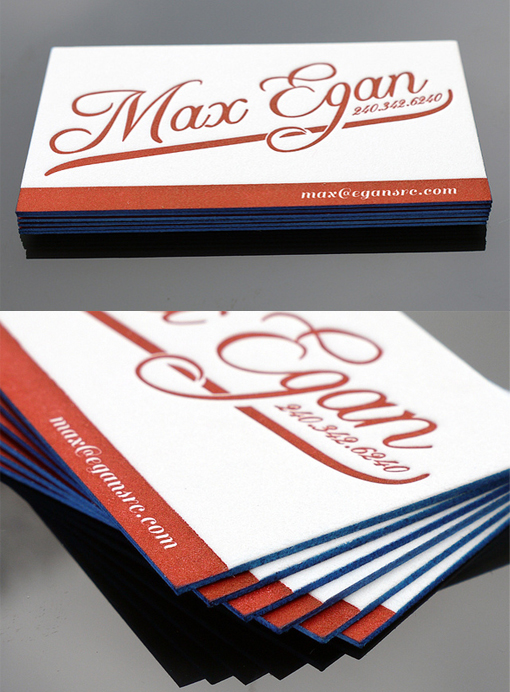 Contrast Edge Painted Letterpress Business Card