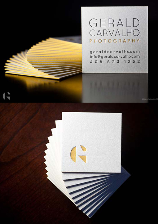 Creative Letterpress Edge Painted Business Card Design
