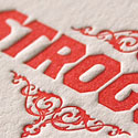 Textured Red Edge Painted Letterpress Business Card