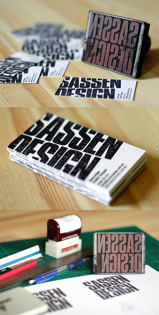 DIY Handmade Rubber Stamped Business Cards