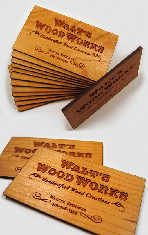 Beautiful Laser Etched Wooden Business Card
