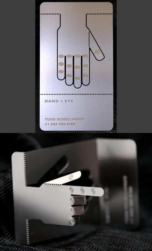 Creative Articulated Laser Cut Metal Business Card