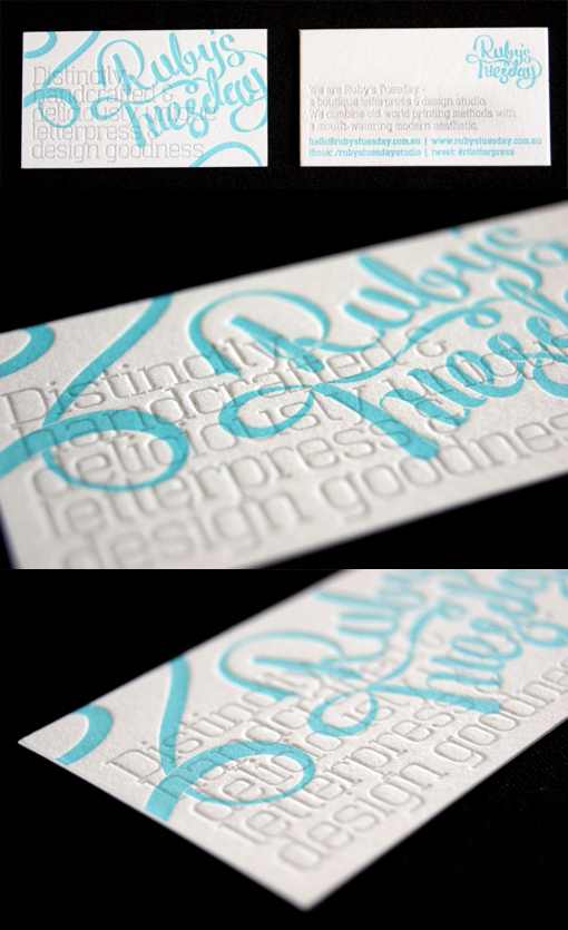 Creative Typography Letterpress Business Card Design