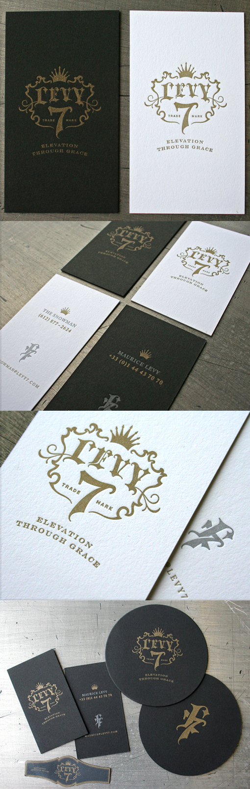 Great Typography And Logo Letterpress Business Card In Black And White