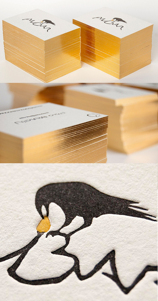 Metallic Edge Painted Letterpress Business Card Design