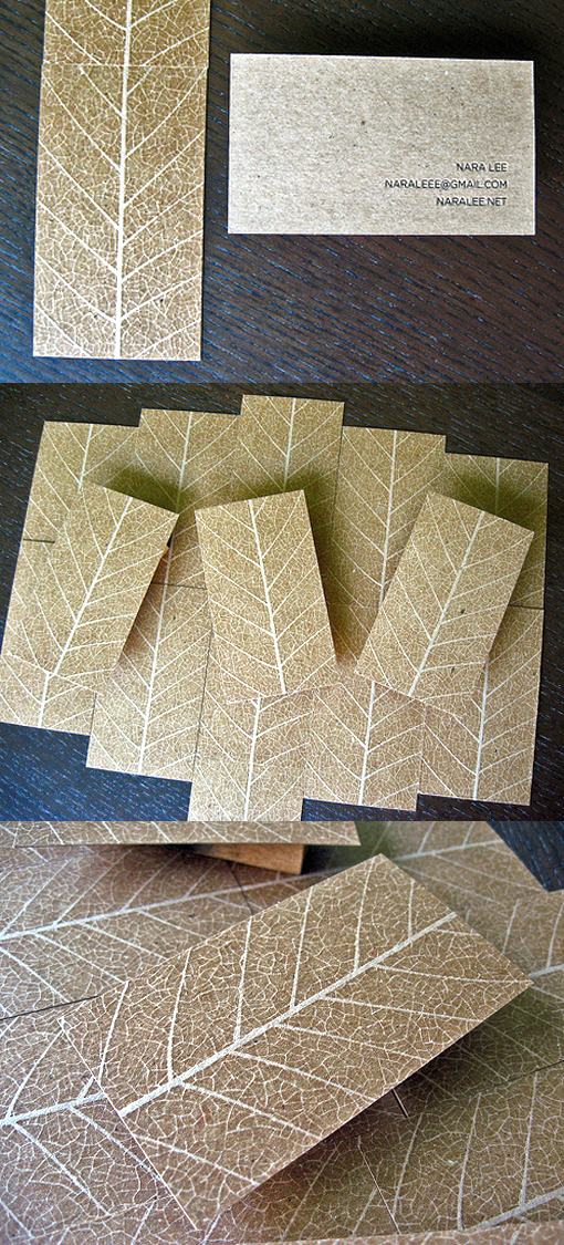 Amazingly Life Like Leaf Style Business Card Design