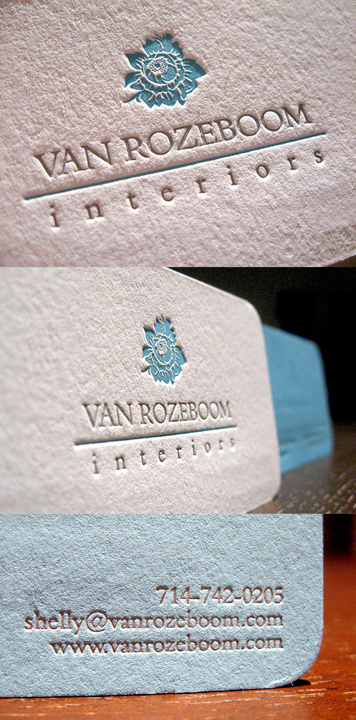 Beautiful Letterpress Business Card For An Interior Designer