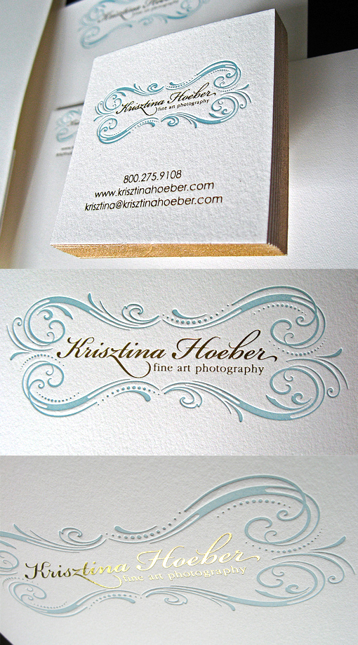 Classically Styled Foil And Letterpress Business Card For A Photographer