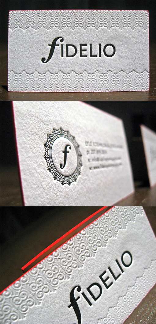 Edge Painted Textured Letterpress Business Card For A Wedding Photographer