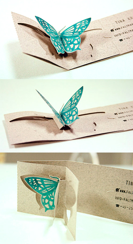 Gorgeous Pop Up Butterfly Business Card