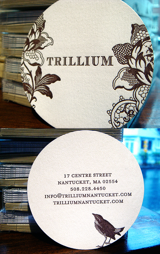 Vintage Style Letterpress Circle Business Card