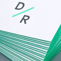 Bright Minimalist Design Edge Painted Letterpress Business Card