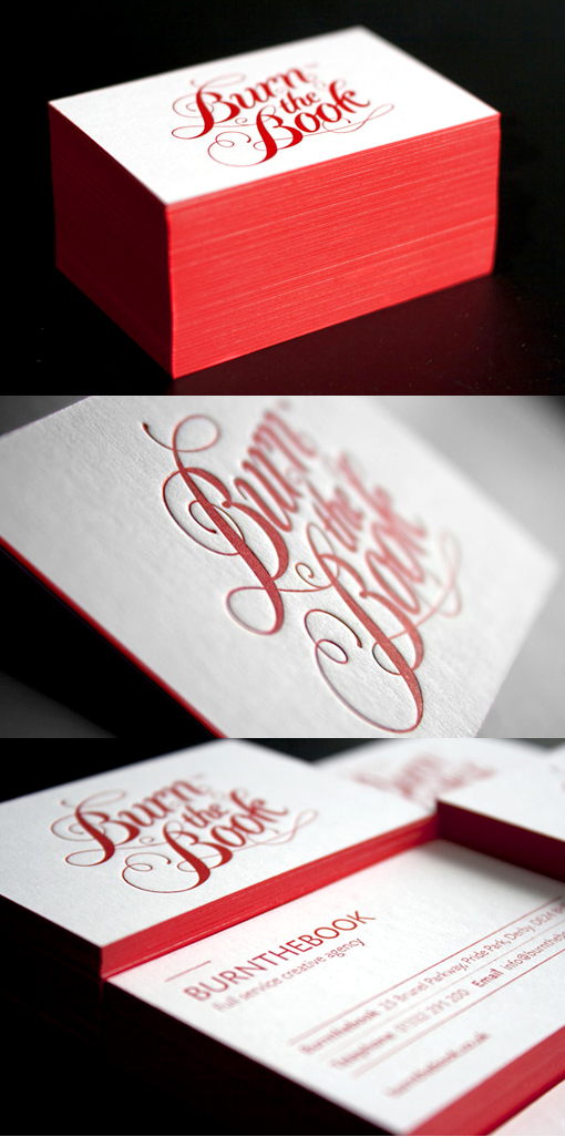 Excellent Typography Edge Painted Letterpress Business Card Design