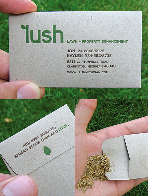 Functional Seed Packet Business Card For A Garden Maintenance Company