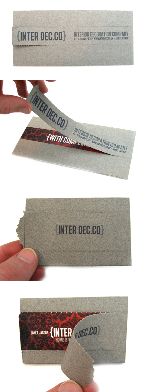 Interactive Hidden Message Business Card Design For An Interior Designer