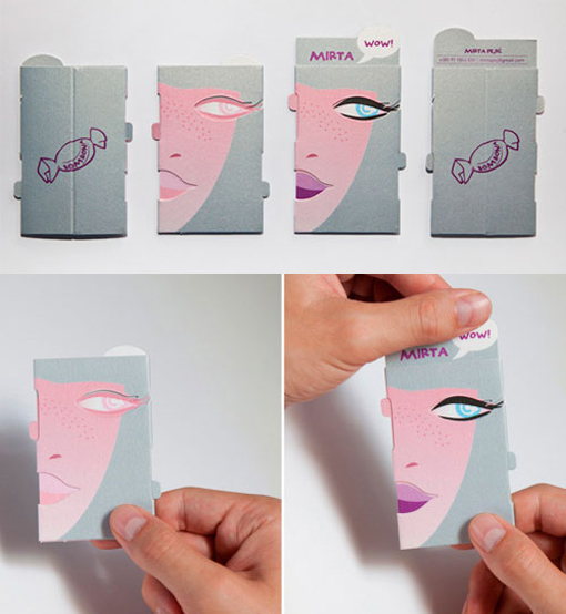 Interactive Image Changing Business Card For A Make Up Artist