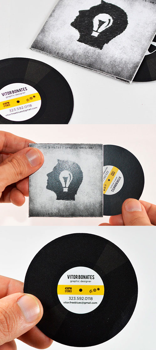 Interactive Vinyl Record Business Card For A Graphic Designer