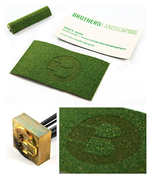 Quirky Stamped Artificial Turf Business Card For A Landscaper