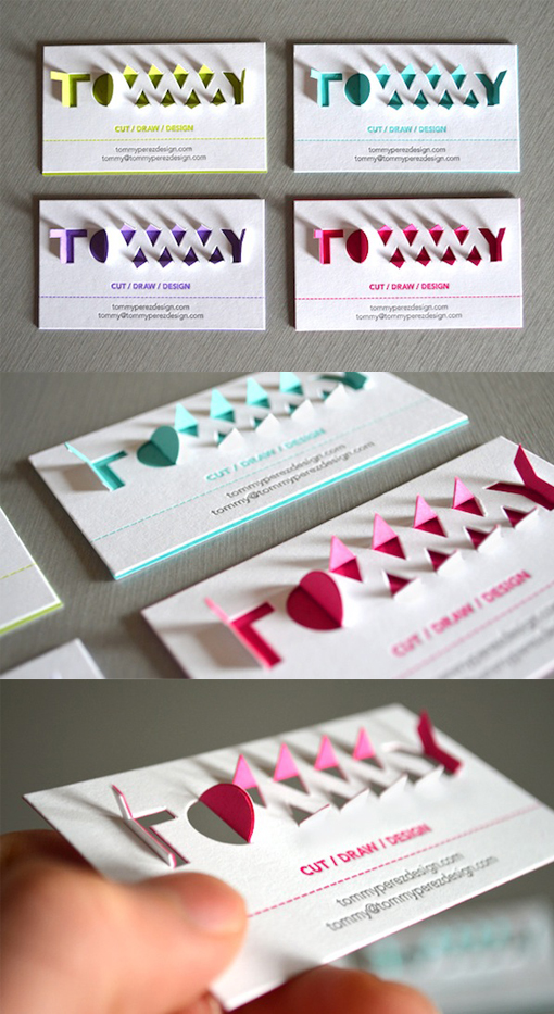 Amazing 3D Pop Up Typography Business Card Design
