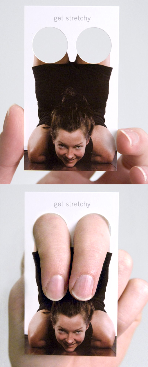 Humorous Die Cut Business Card For A Yoga Studio
