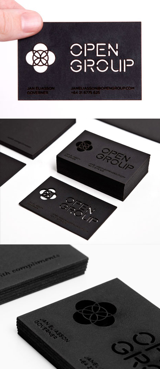 Intricate Laser Cut And Etched Black Business Card Design