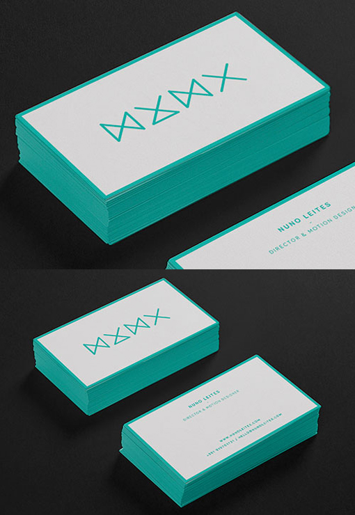 Minimalist Design Edge Painted Business Card For A Freelance Motion Designer