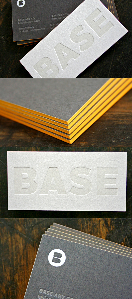 Chunky Edge Painted Letterpress Business Card Design
