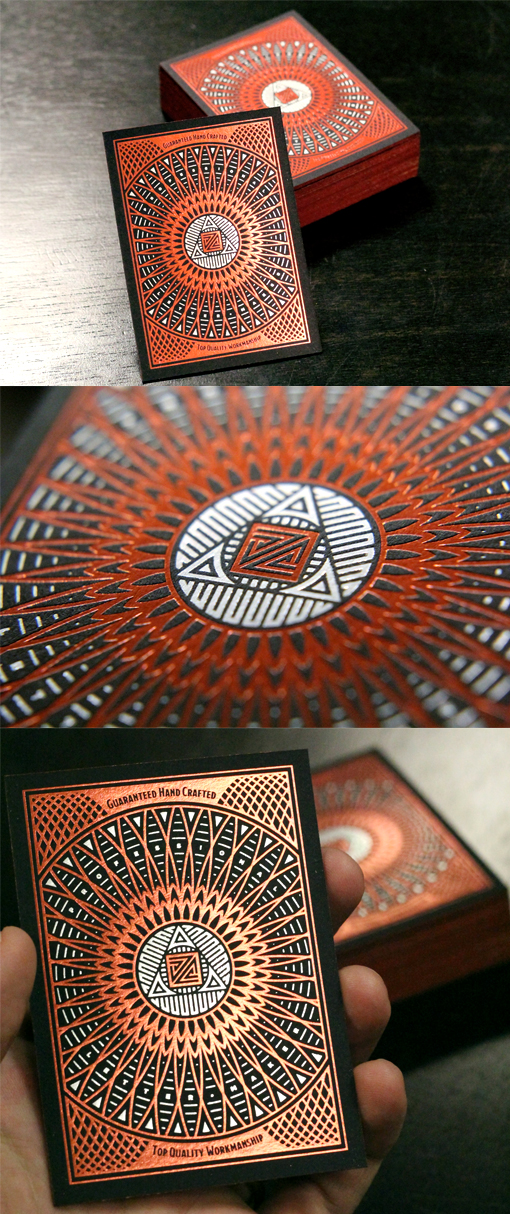 Intricate Hot Foil Stamped Business Card Design