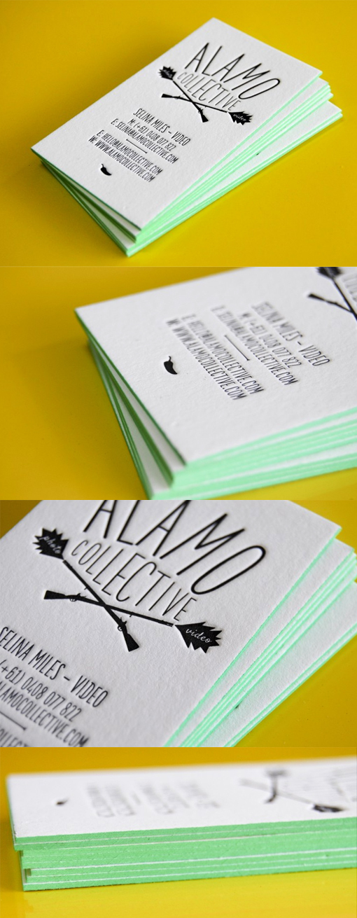 Subtle Edge Painting Brings A Black And White Letterpress Business Card To Life