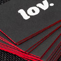 Bright Neon Red Edge Painted Business Card Design