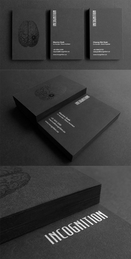 Dark And Mysterious Inspired Black Business Card Design