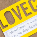 Die Cut And Hand Crafted Bright Yellow Business Card