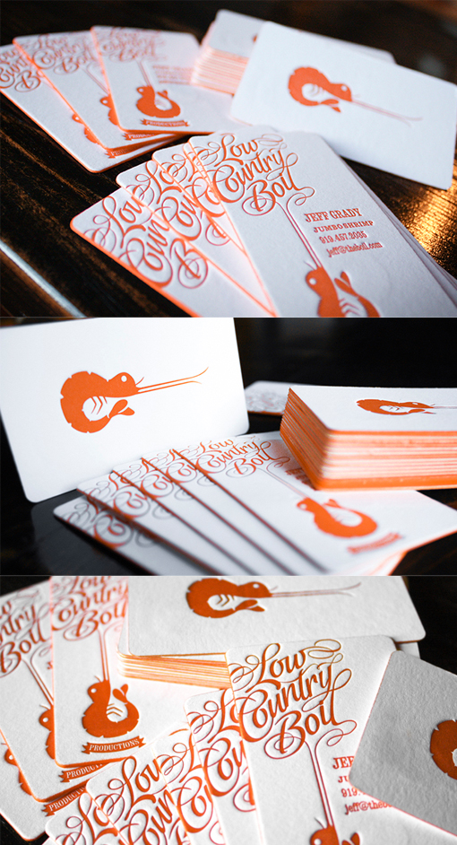 Fantastic Typography And Logo On A Letterpress Edge Painted Business Card