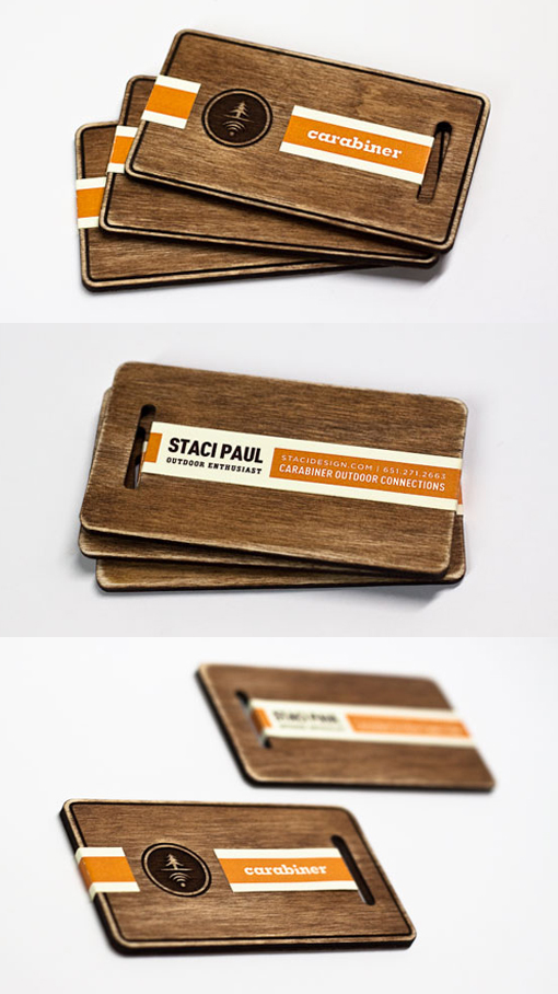 Laser Cut Hand Stained And Finished Wooden Business Cards