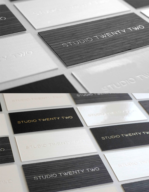 Black And White Business Cards Printed On A Variety Of Experimental Surfaces