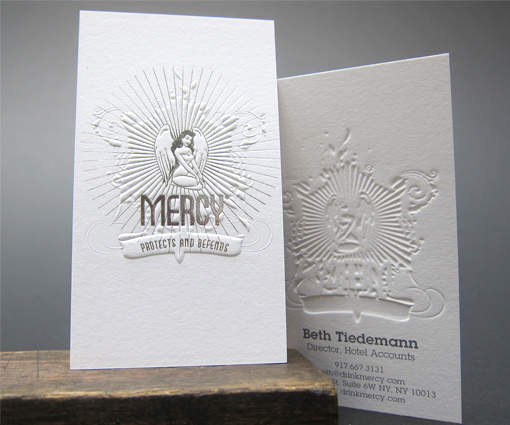 Distinctive Blind Embossed And Hot Foil Stamped Business Card
