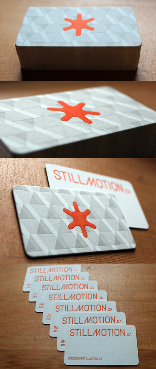 Expertly Printed Three Colour Letterpress Business Card Design