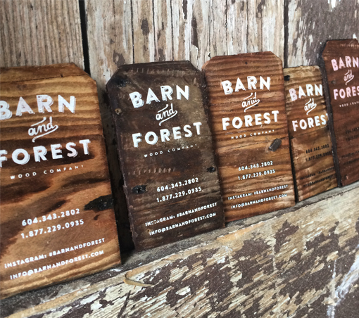 Gorgeous Rustic Business Cards Printed On Antique Reclaimed Barn Wood